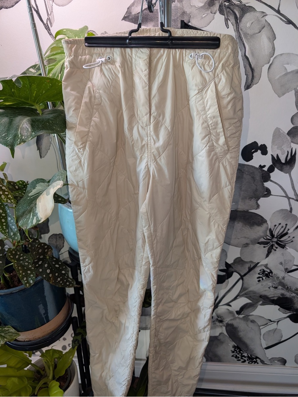 rag & bone Cream Quilted Track Pants
